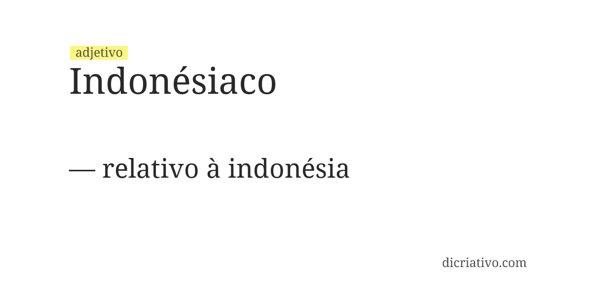 Significado de indonésiaco