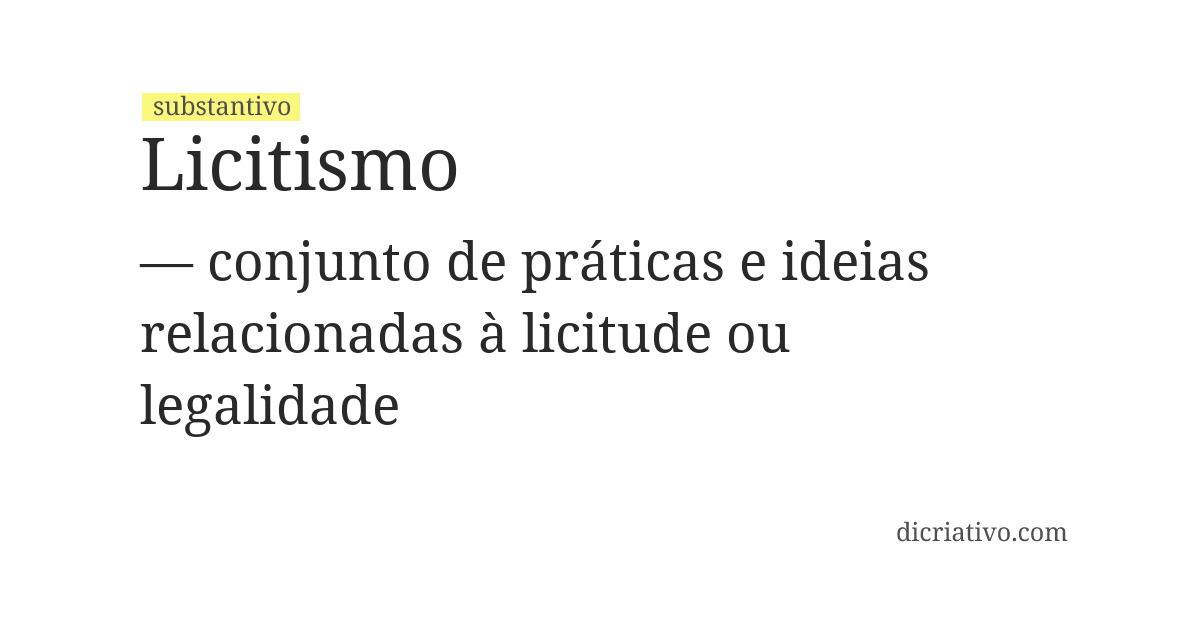 Significado de licitismo