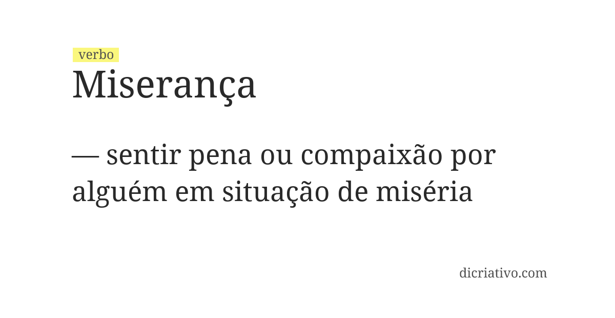 Significado de miserança