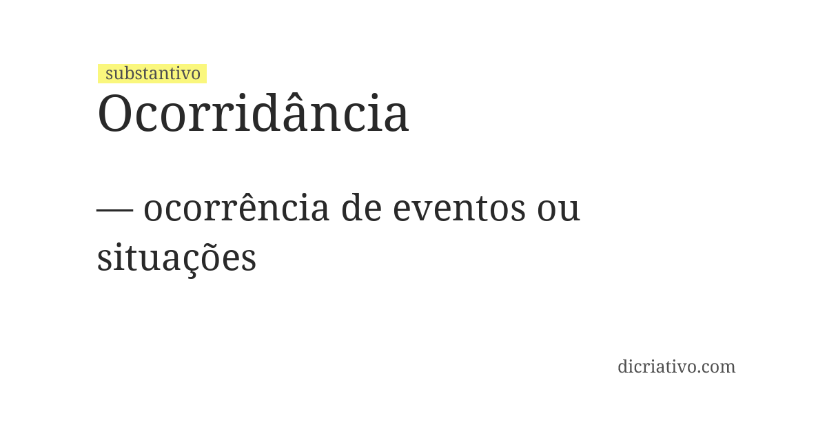 Significado de ocorridância