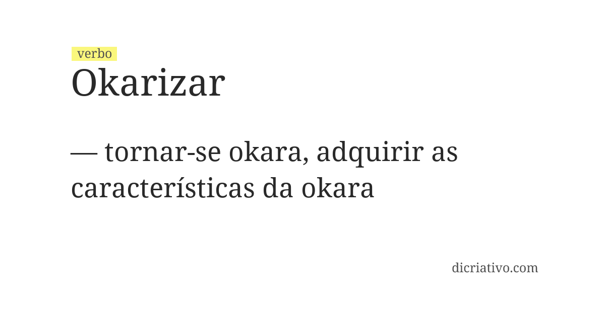 Significado de okarizar