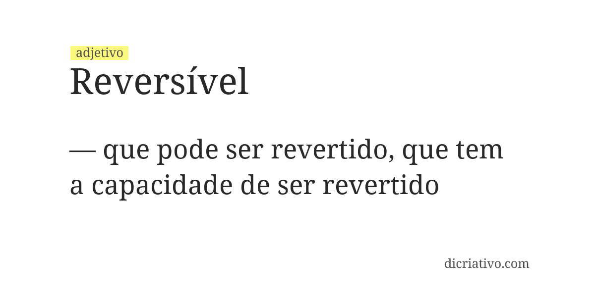 Significado de reversível