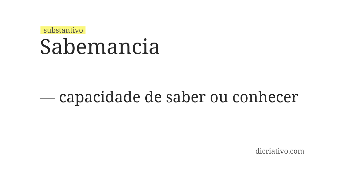 Significado de sabemancia