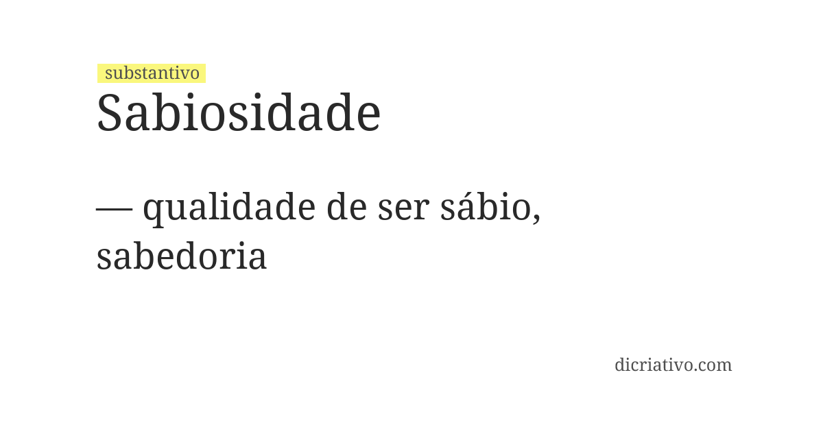 Significado de sabiosidade
