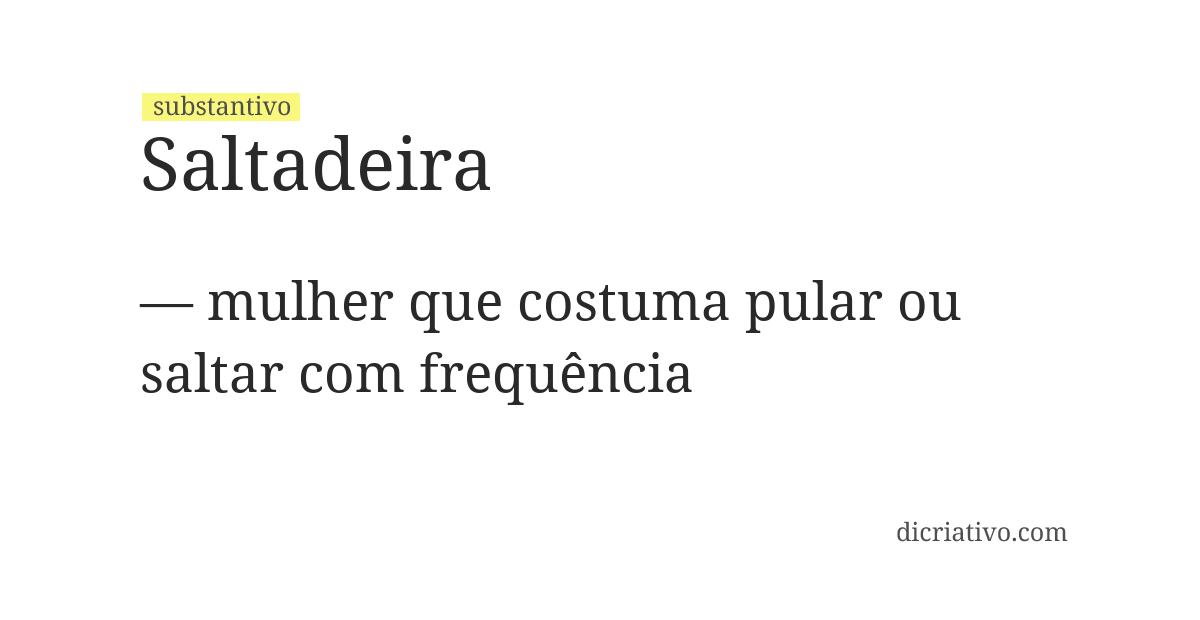 Significado de saltadeira