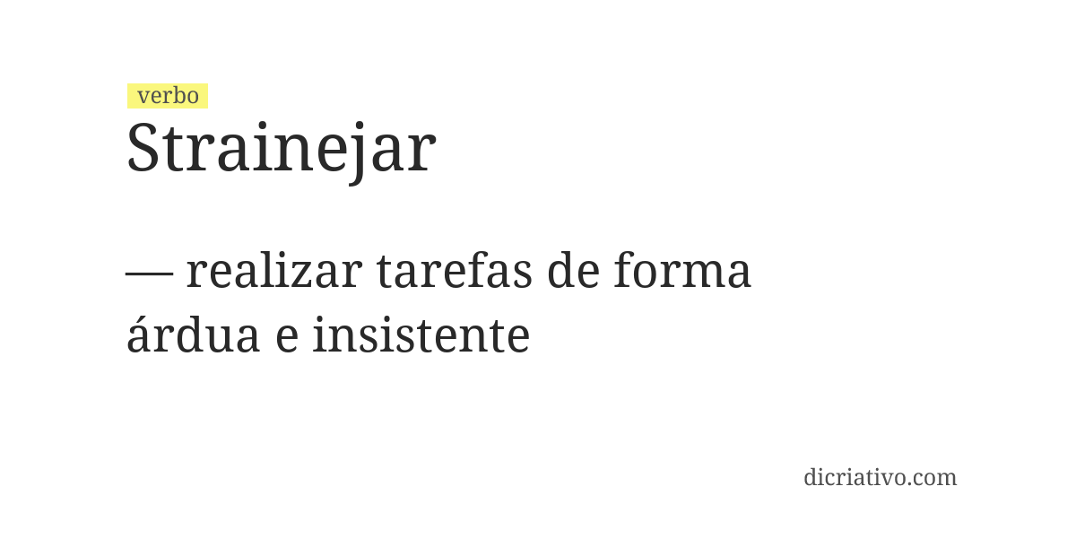 Significado de strainejar