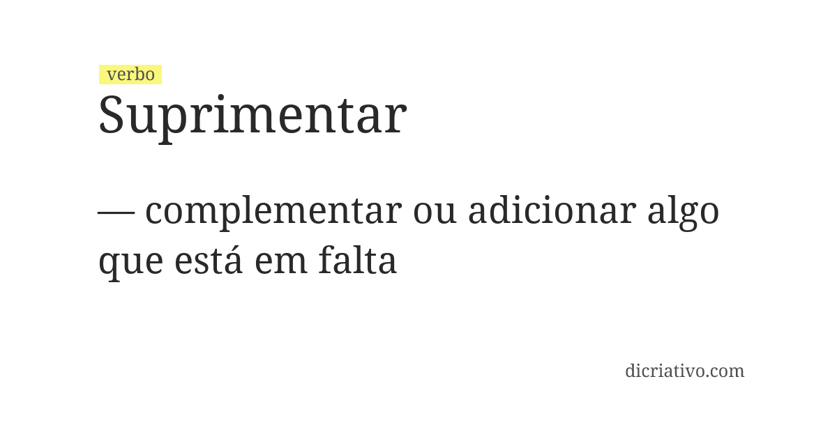 Significado de suprimentar