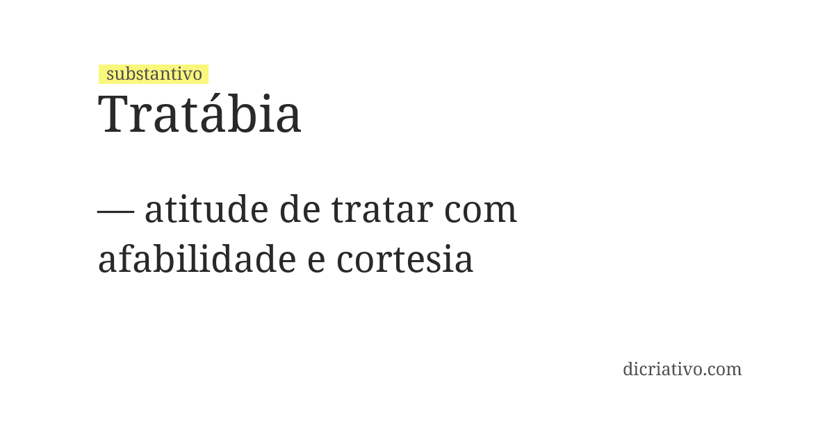 Significado de tratábia