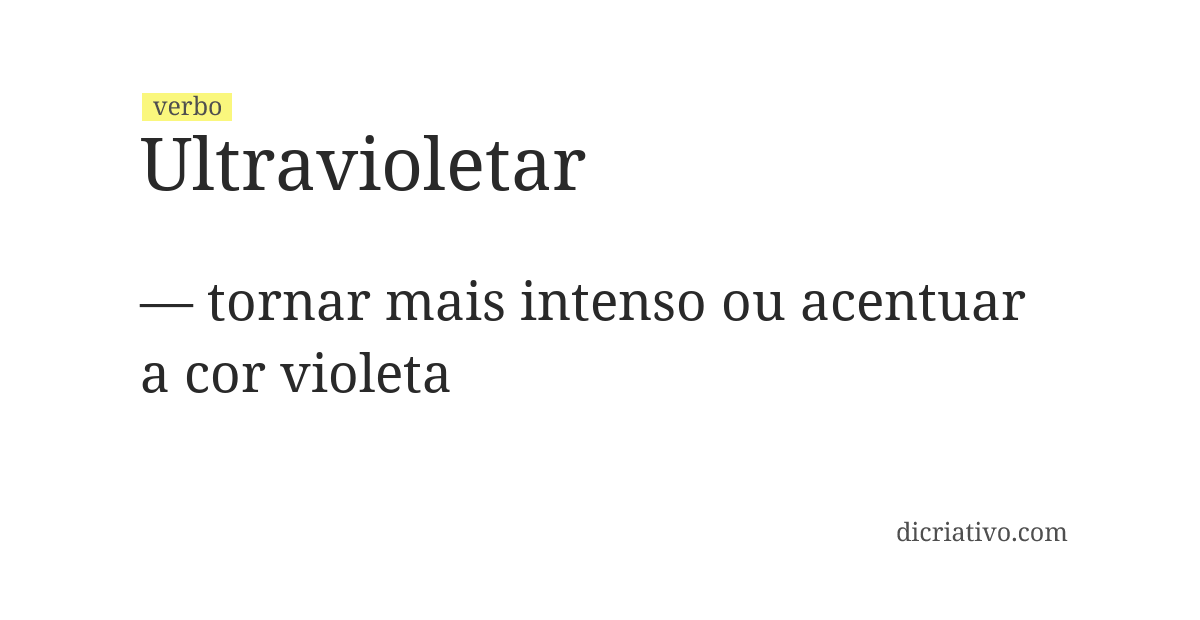 Significado de ultravioletar