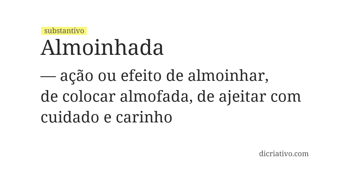 Significado de almoinhada