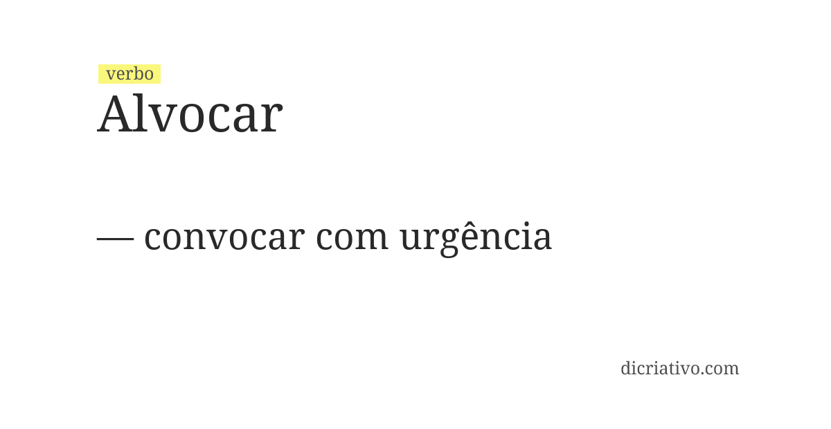 Significado de alvocar