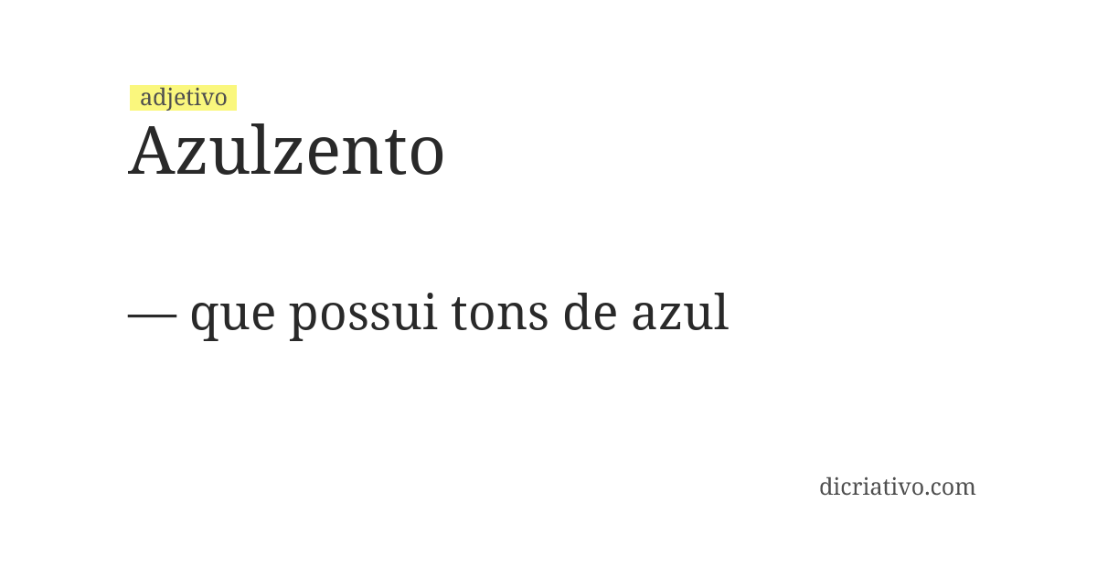Significado de azulzento