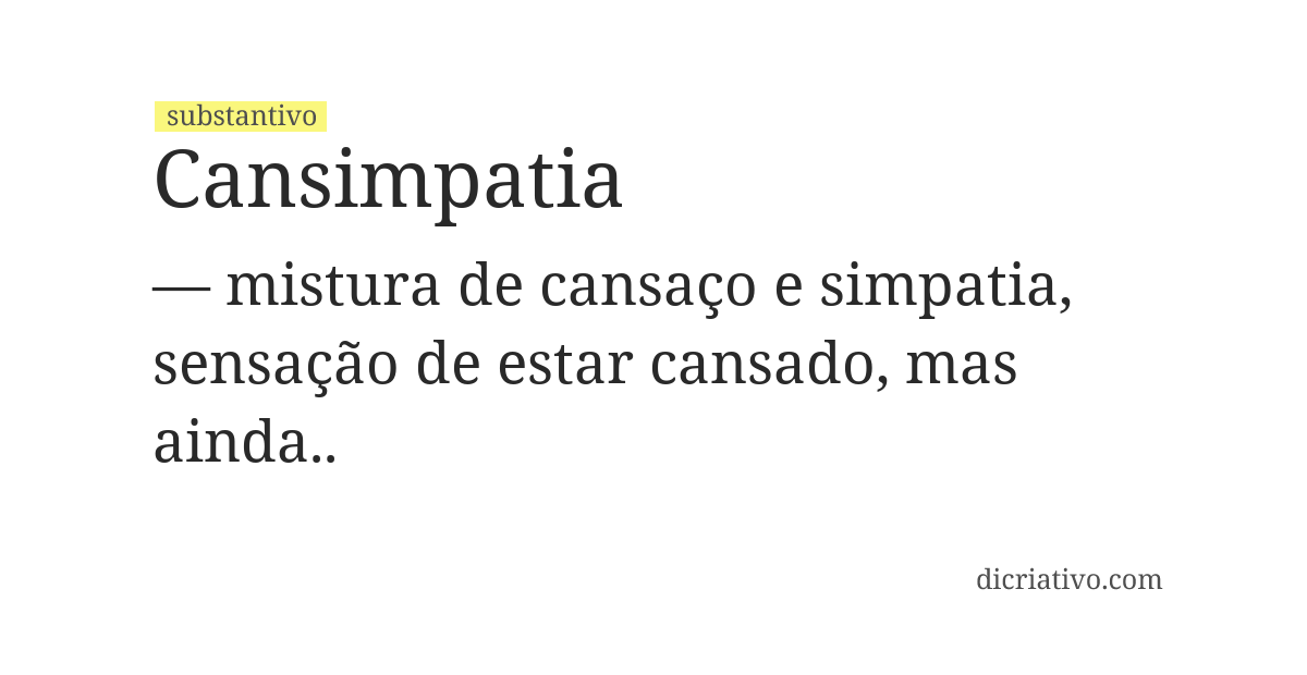 Significado de cansimpatia