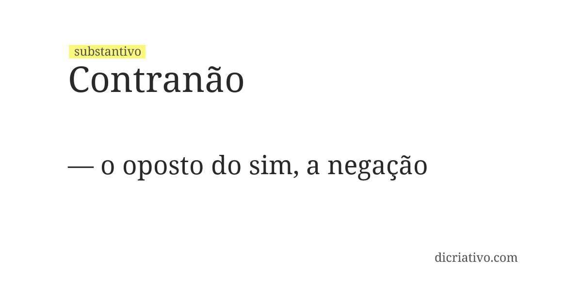 Significado de contranão