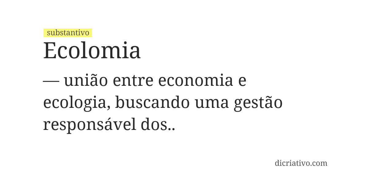 Significado de ecolomia