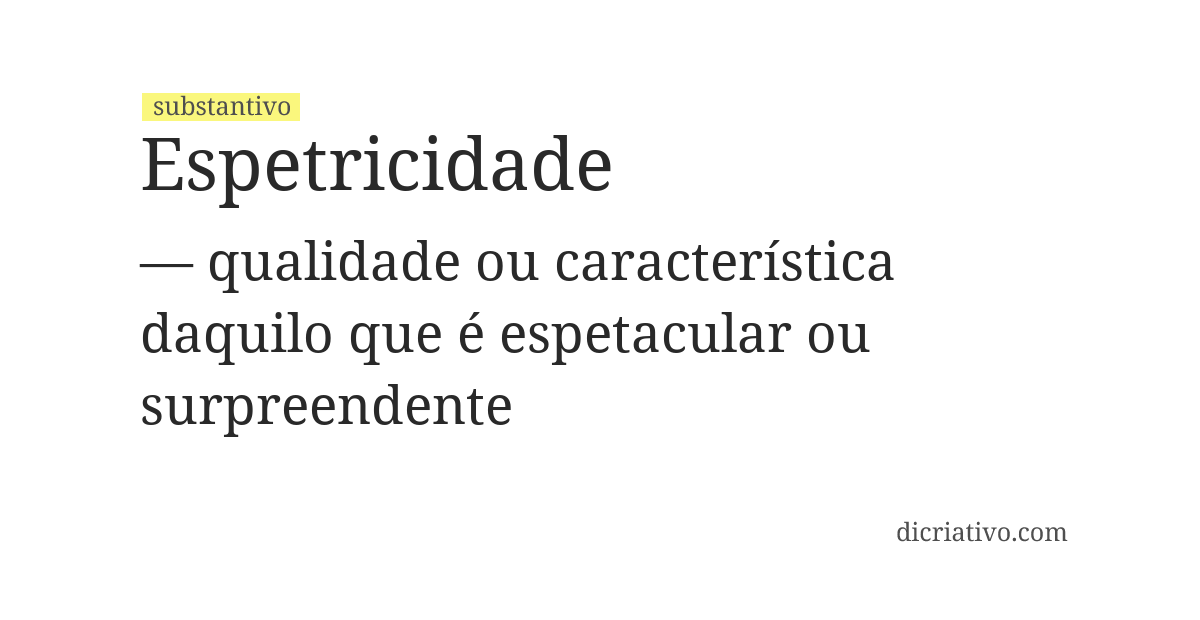 Significado de espetricidade