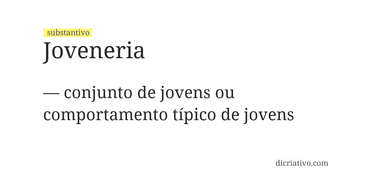 Significado de joveneria