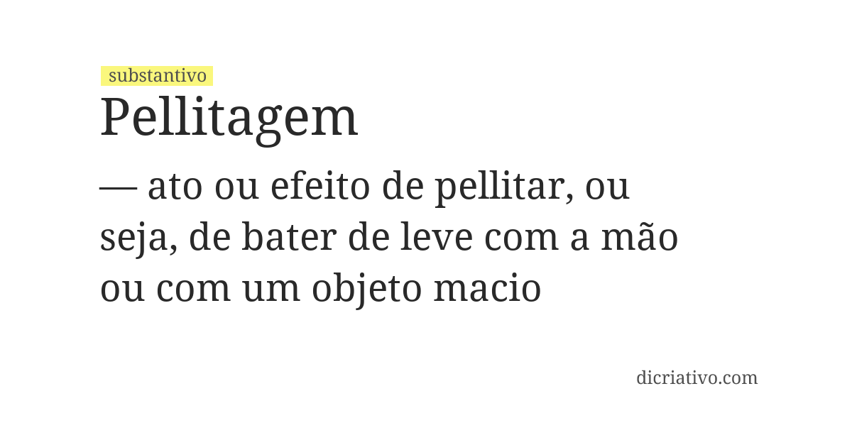 Significado de pellitagem