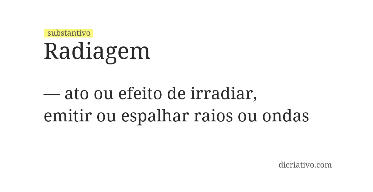 Significado de radiagem
