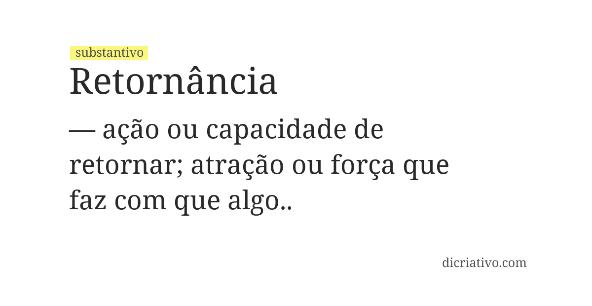 Significado de retornância