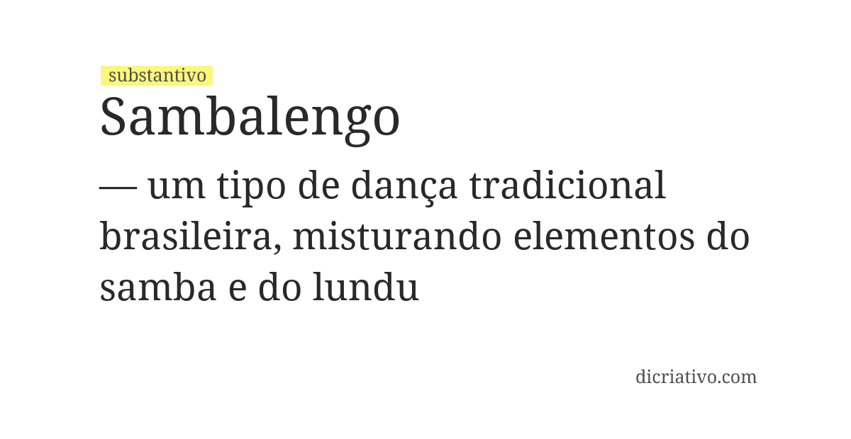 Significado de sambalengo