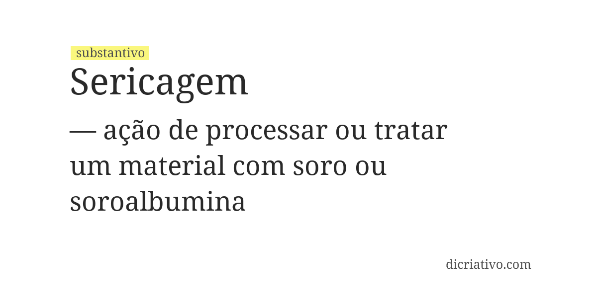 Significado de sericagem