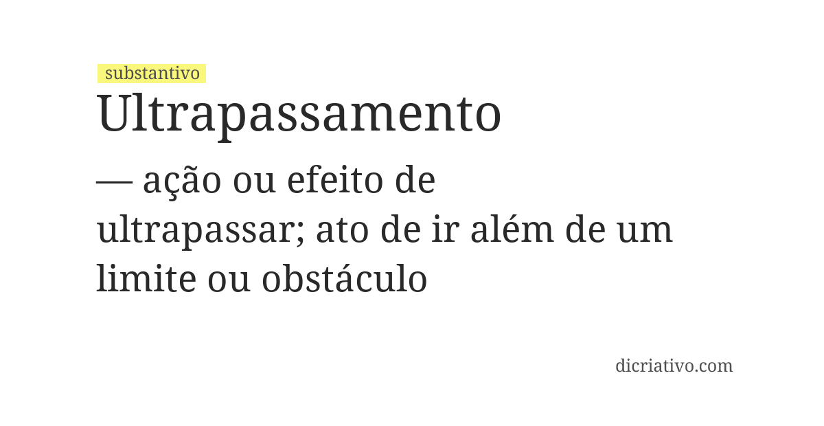 Significado de ultrapassamento