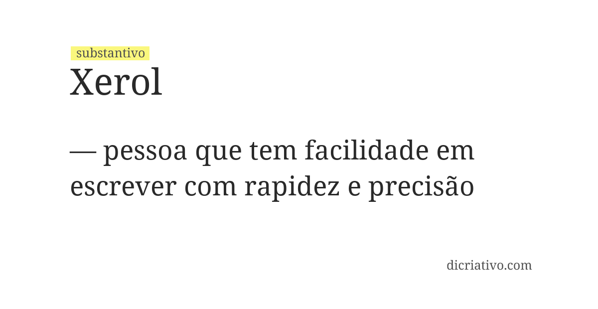 Significado de xerol