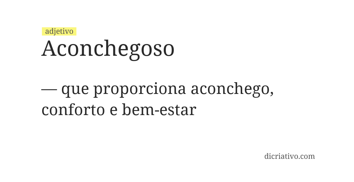 Significado de aconchegoso