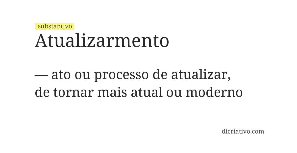 Significado de atualizarmento