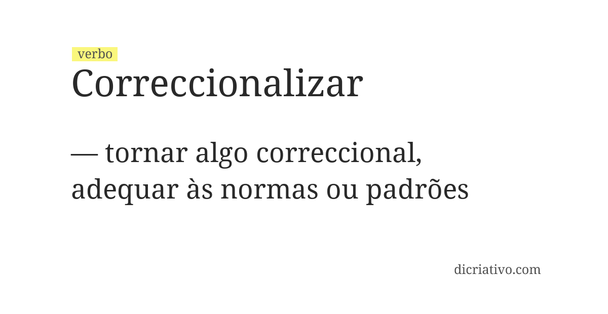 Significado de correccionalizar