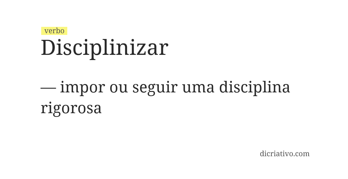 Significado de disciplinizar