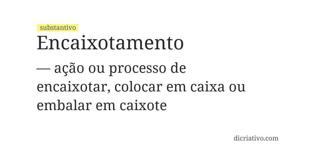 Significado de encaixotamento