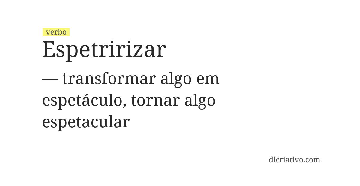 Significado de espetririzar