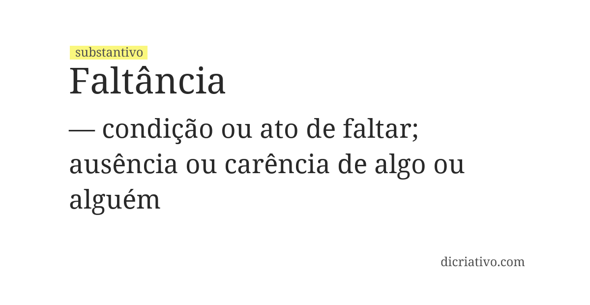 Significado de faltância