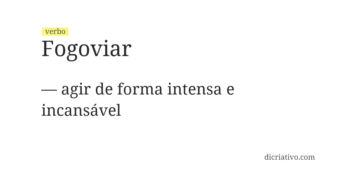 Significado de fogoviar