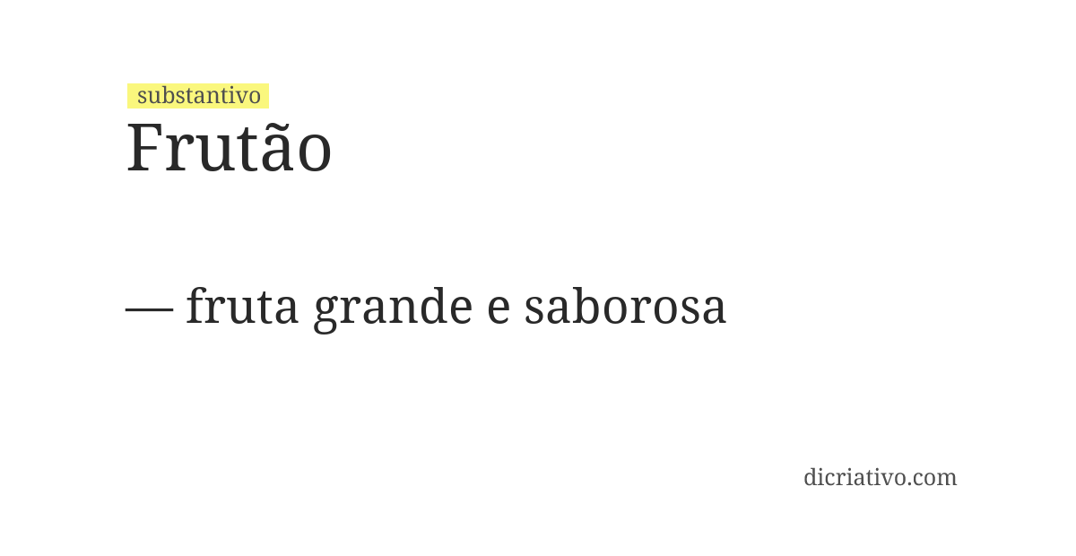 Significado de frutão
