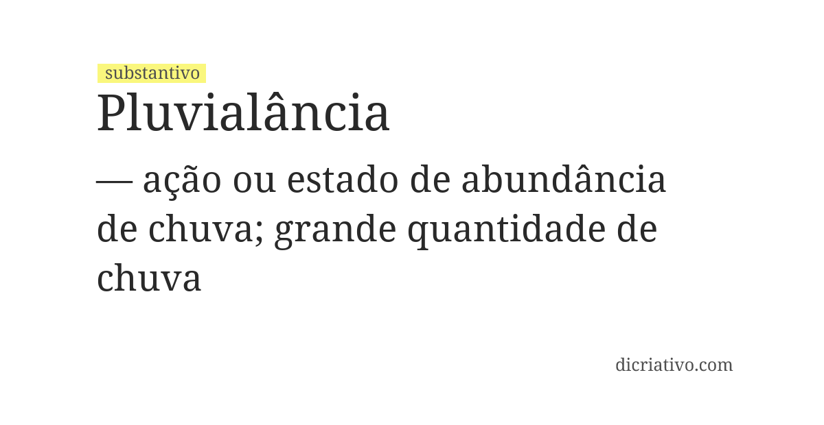 Significado de pluvialância