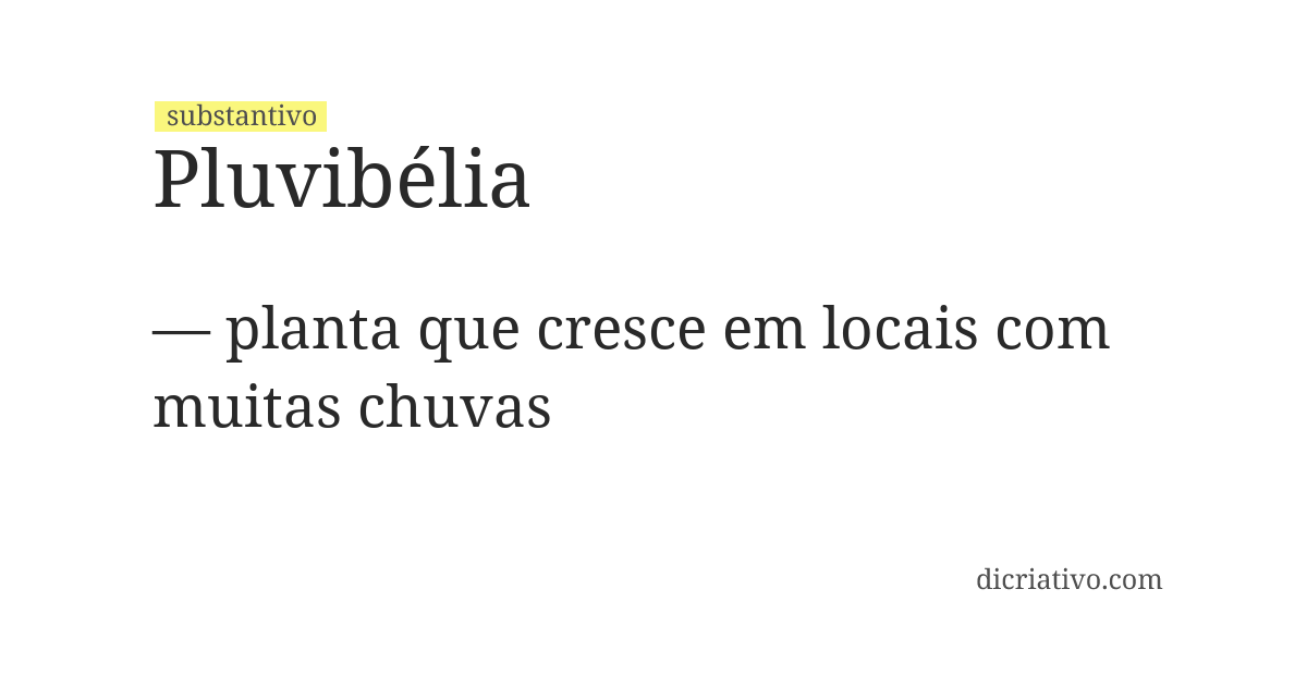 Significado de pluvibélia