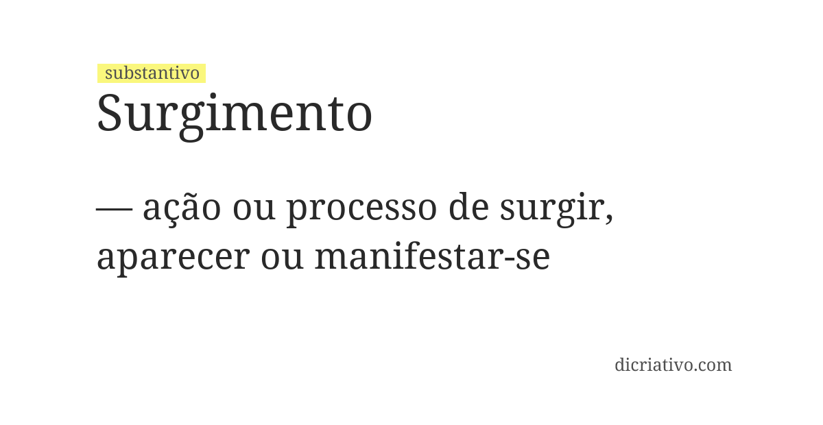 Significado de surgimento