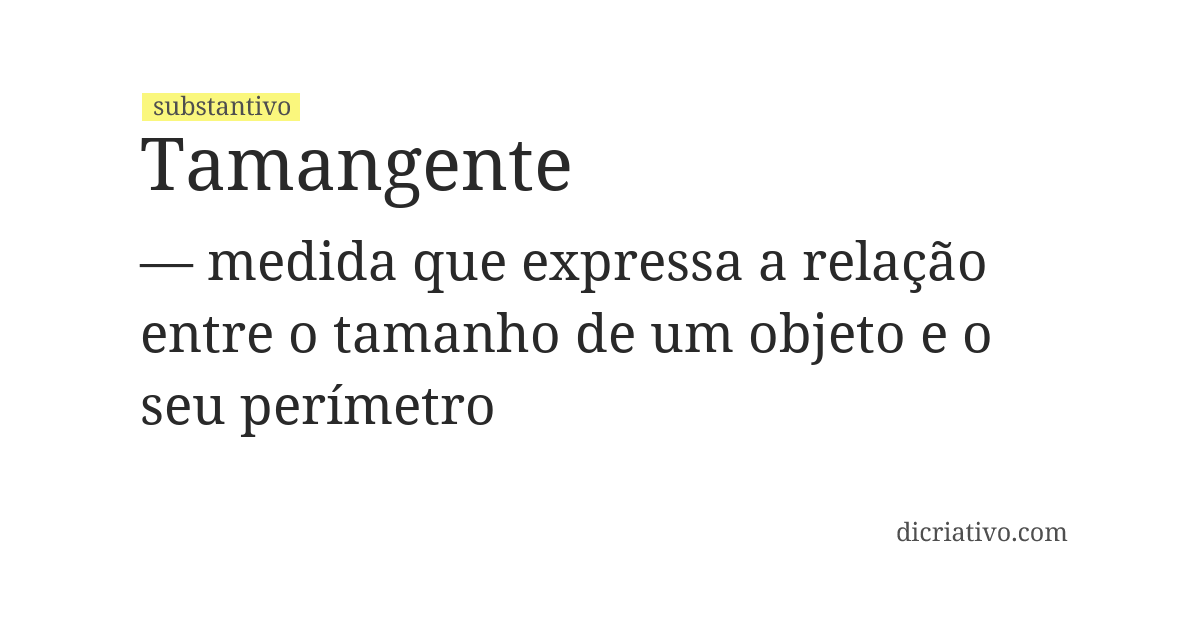 Significado de tamangente