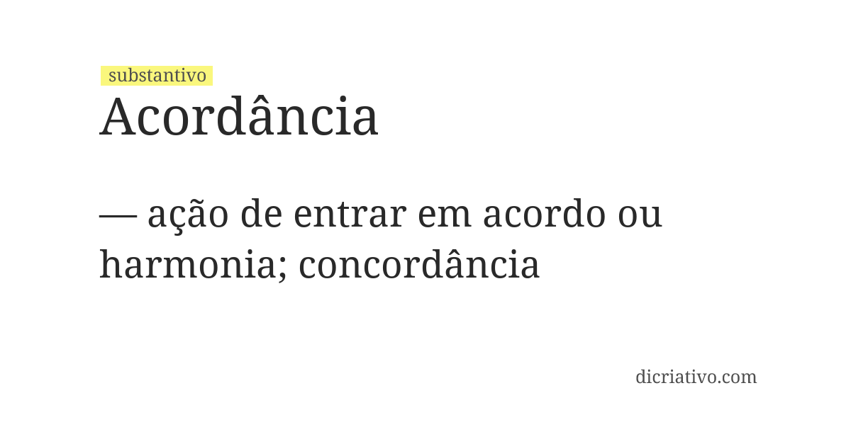 Significado de acordância