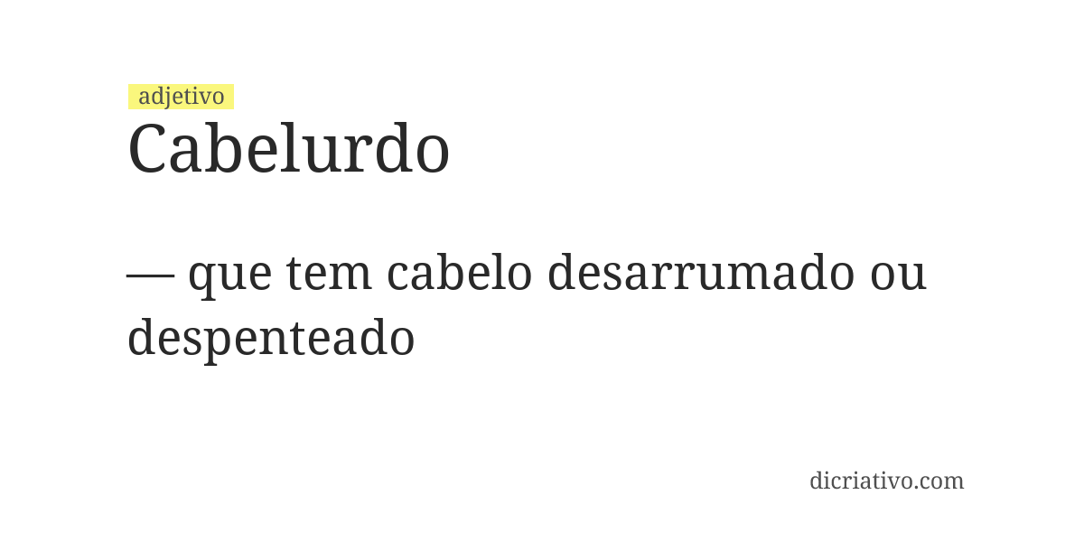 Significado de cabelurdo