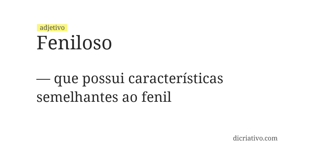 Significado de feniloso