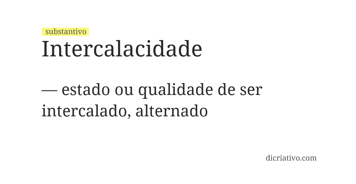 Significado de intercalacidade