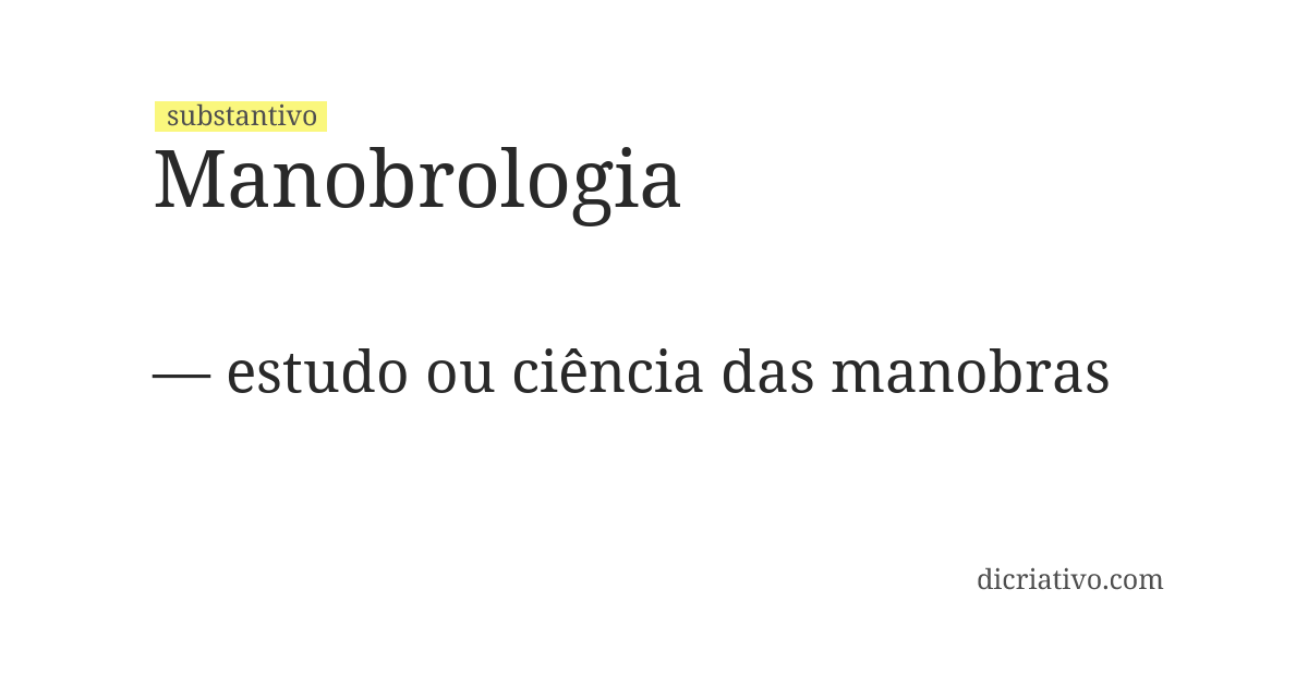 Significado de manobrologia