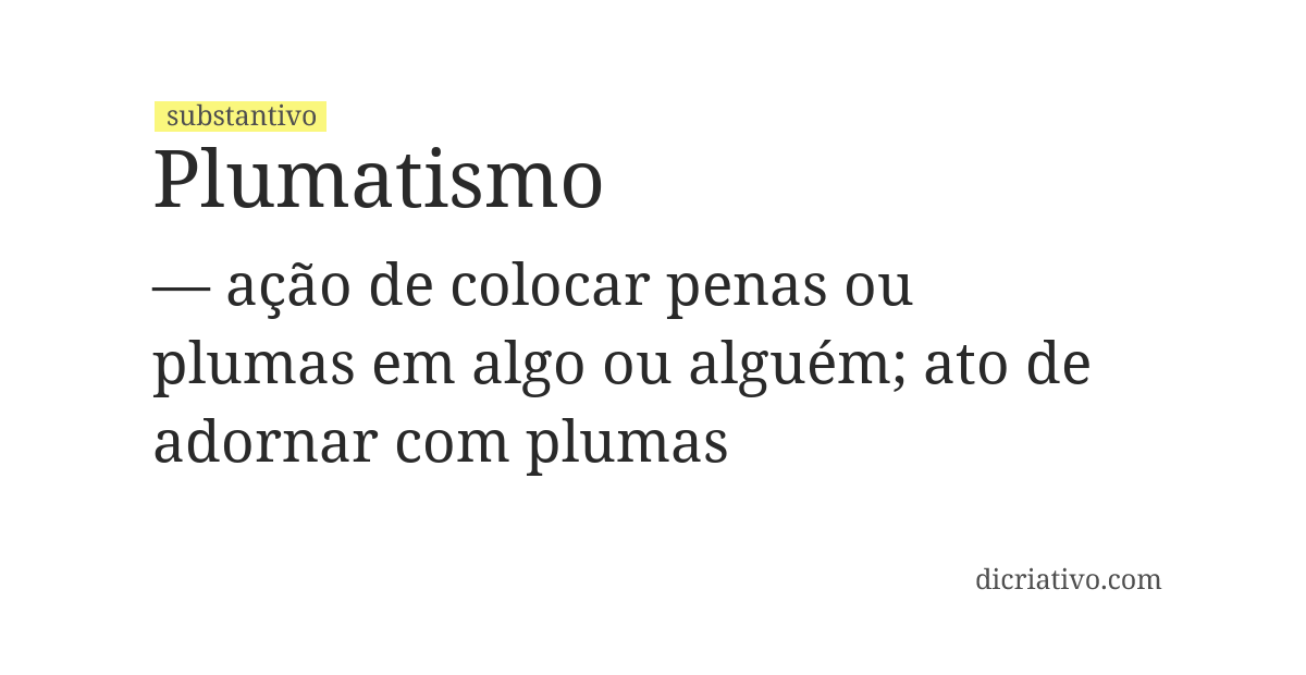 Significado de plumatismo