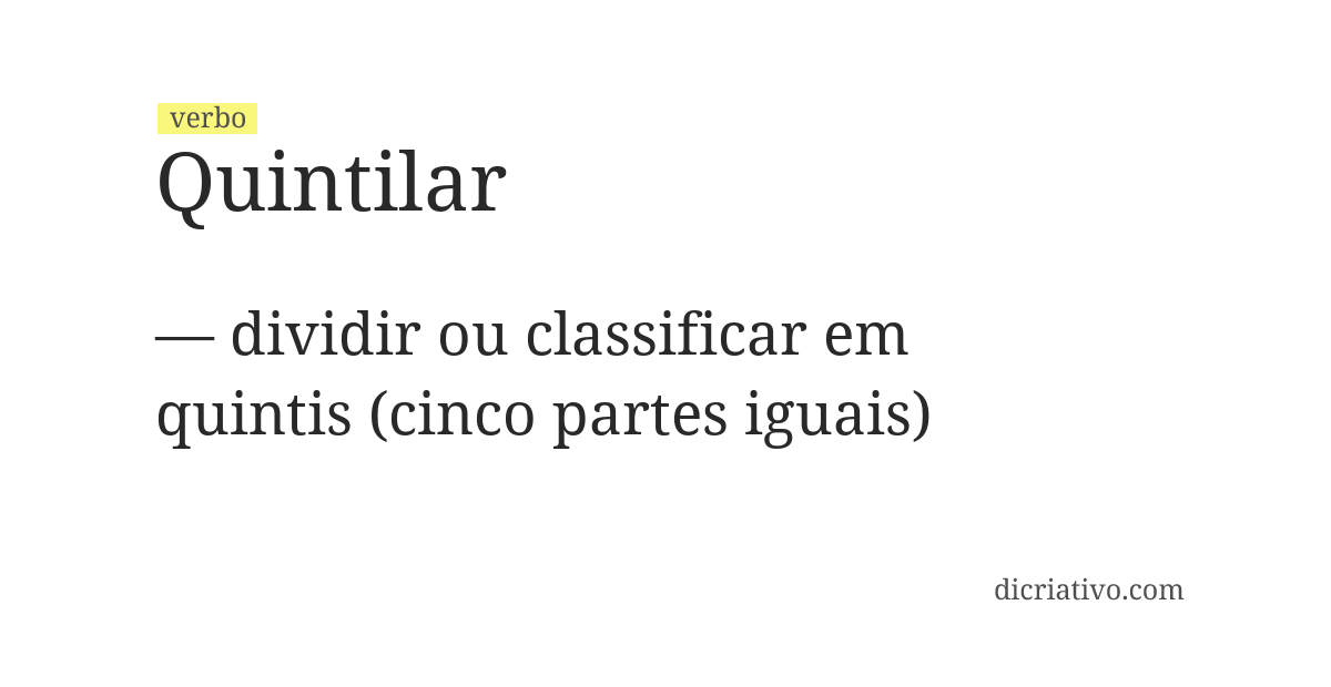 Significado de quintilar