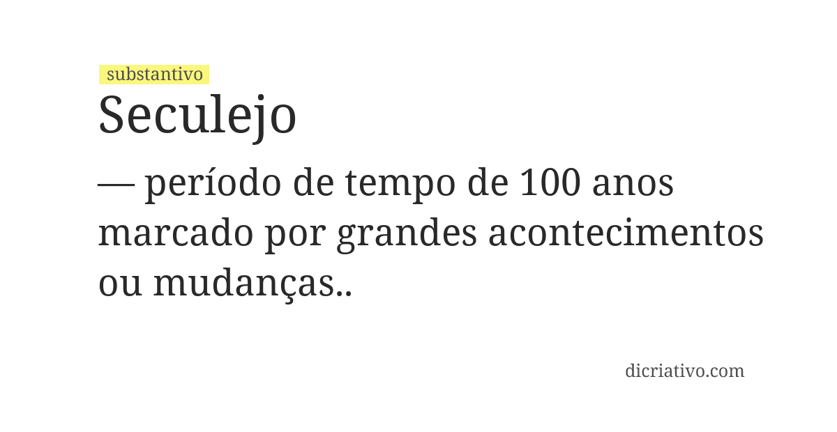 Significado de seculejo