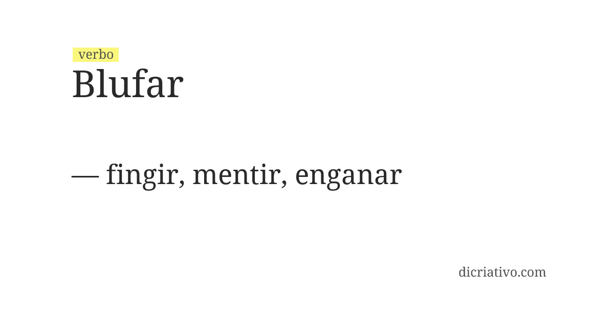 Significado de blufar